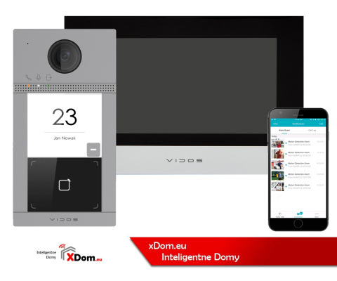 ZESTAW WIDEODOMOFONU IP Z CZYTNIKIEM RFID VIDOS S2401-P monitor M2010