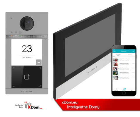 ZESTAW WIDEODOMOFONU IP Z CZYTNIKIEM RFID VIDOS S2401-P monitor M2010