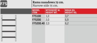 RAMA RUSZTOWANIA SZEROKOŚĆ 75CM, WYSOKOŚĆ 200CM COMPACT