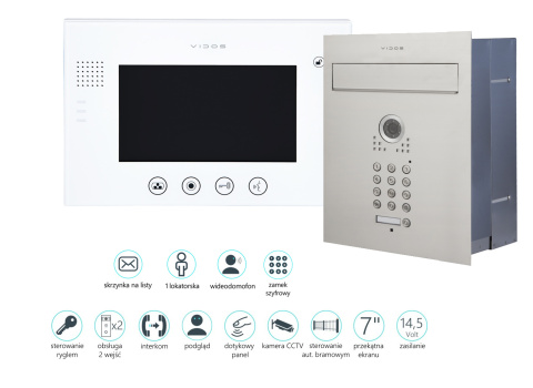 Wideodomofon VIDOS S561D-SKP_M670W z szyfratorem