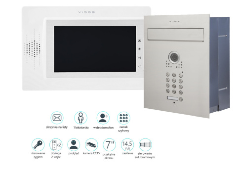 Wideodomofon Vidos S561D-SKP_M320W z szyfratorem