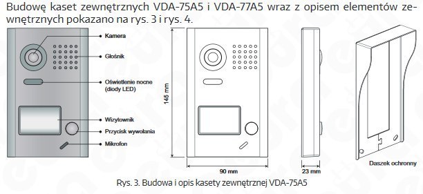 Zestaw Wideodomofonu Cyfrowego Eura Monitor 10 cali czarny VDA75A5_VDA-10A5 Zestaw Wideodomofonu Cyfrowego Eura Monitor 10 cali czarny VDA75A5_VDA-10A5