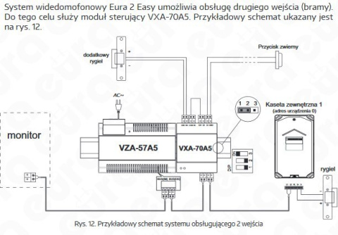 Zestaw Wideodomofonu Cyfrowego Eura Monitor 10 cali czarny VDA75A5_VDA-10A5