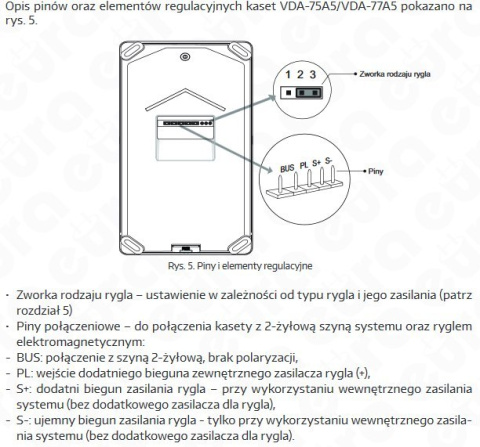 Zestaw Wideodomofonu Cyfrowego Eura Monitor 10 cali czarny VDA75A5_VDA-10A5