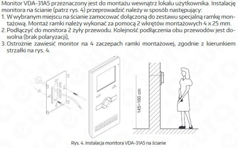 Zestaw Wideodomofonu Cyfrowego Eura Monitor 3,5 cali biały VDA-31A5_VDA-14A5