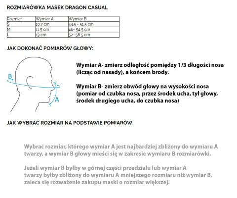 Rozmiar S - Maska DRAGON Casual II Hexagon