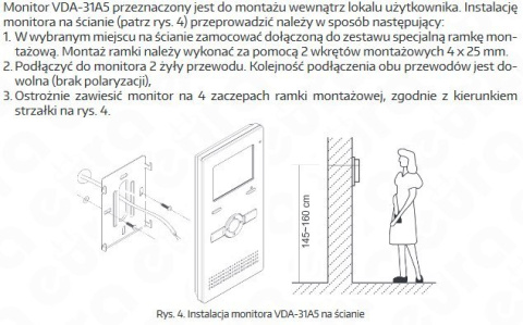 Zestaw Wideodomofonu Cyfrowego z Czytnikiem Kart Eura Monitor 3,5 cali biały VDA-31A5_VDA-71A5