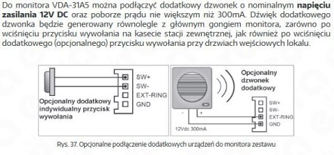 Zestaw Wideodomofonu Cyfrowego z Czytnikiem Kart Eura Monitor 3,5 cali biały VDA-31A5_VDA-71A5