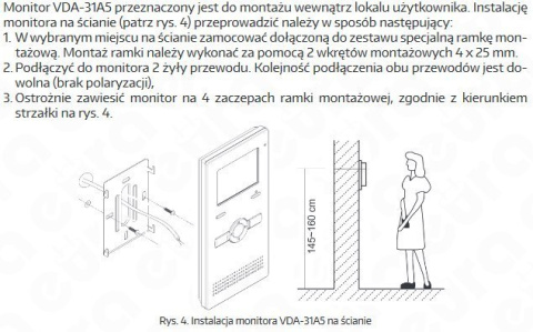 Zestaw Wideodomofonu Cyfrowego z Czytnikiem Kart Eura Monitor 3,5 cali biały VDA-31A5_VDA-72A5