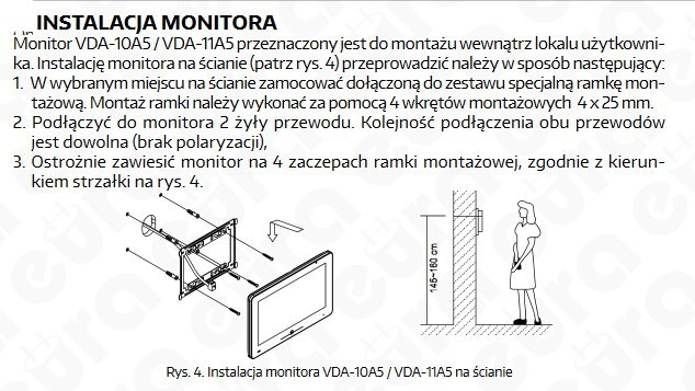 Zestaw Wideodomofonu Cyfrowego z Czytnikiem Kart Eura Monitor 10 cali biały VDA72A5_VDA-11A5 Zestaw Wideodomofonu Cyfrowego z Czytnikiem Kart Eura Monitor 10 cali biały VDA72A5_VDA-11A5