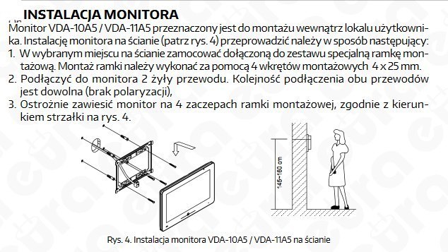 Zestaw Wideodomofonu Cyfrowego z Czytnikiem Kart Eura Monitor 10 cali czarny VDA72A5_VDA-10A5 Zestaw Wideodomofonu Cyfrowego z Czytnikiem Kart Eura Monitor 10 cali czarny VDA72A5_VDA-10A5