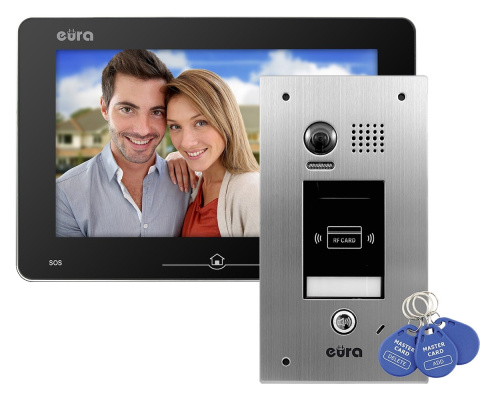 Zestaw Wideodomofonu Cyfrowego z Czytnikiem Kart Eura Monitor 10 cali czarny VDA72A5_VDA-10A5