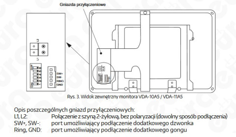 Zestaw Wideodomofonu Cyfrowego z Zamkiem Kodowym Eura Monitor 10 cali czarny VDA73A5_VDA-10A5