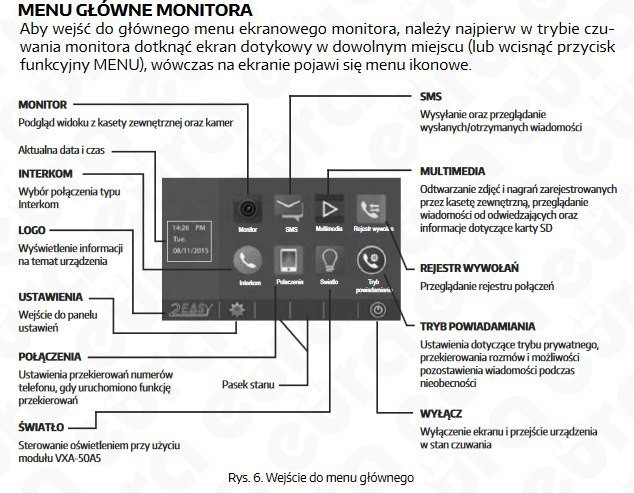 Zestaw Wideodomofonu Cyfrowego z Zamkiem Kodowym Eura Monitor 10 cali czarny VDA74A5_VDA-11A5 Zestaw Wideodomofonu Cyfrowego z Zamkiem Kodowym Eura Monitor 10 cali czarny VDA74A5_VDA-11A5