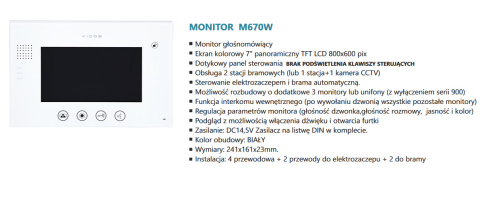 Wideodomofon Vidos S561D-SKM M670W z szyfratorem