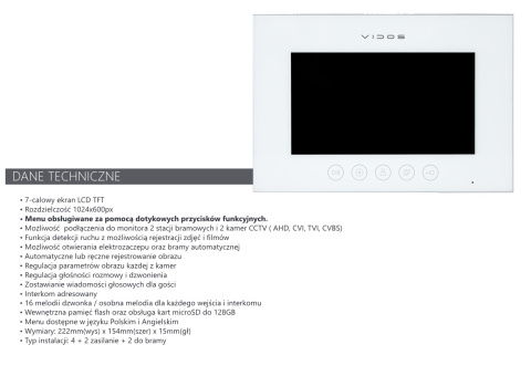 Wideodomofon Vidos z szyfratorem Vidos S14D M11W