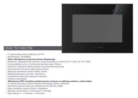 Wideodomofon WiFi Vidos z szyfratorem Vidos S14D-SKP M10BX