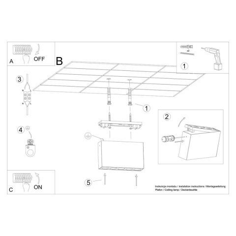 Plafon SOLE czarny LED