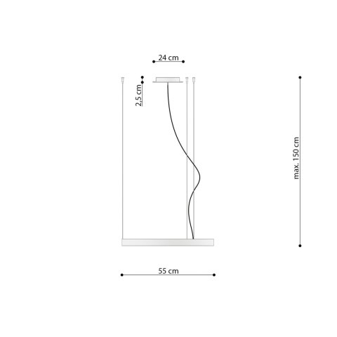 Żyrandol RIO 55 czarny LED 3000K