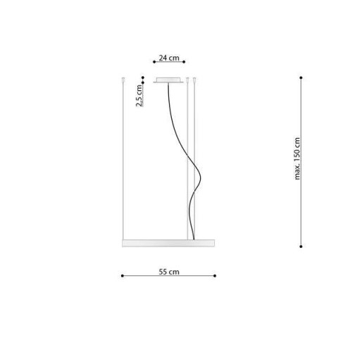 Żyrandol RIO 55 czarny LED 4000K