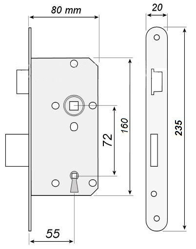 ZAMEK ELEKTROMECHANICZNY WPUSZCZANY ELB-02B9 R/OUT prawy zewnętrzny