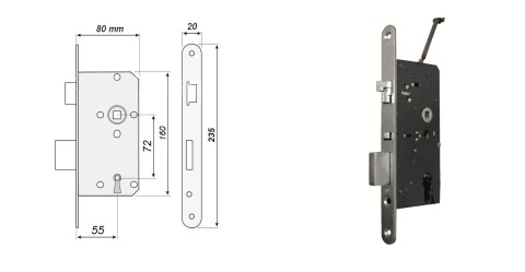 ZAMEK ELEKTROMECHANICZNY WPUSZCZANY ELB-02B9 R/OUT prawy zewnętrzny