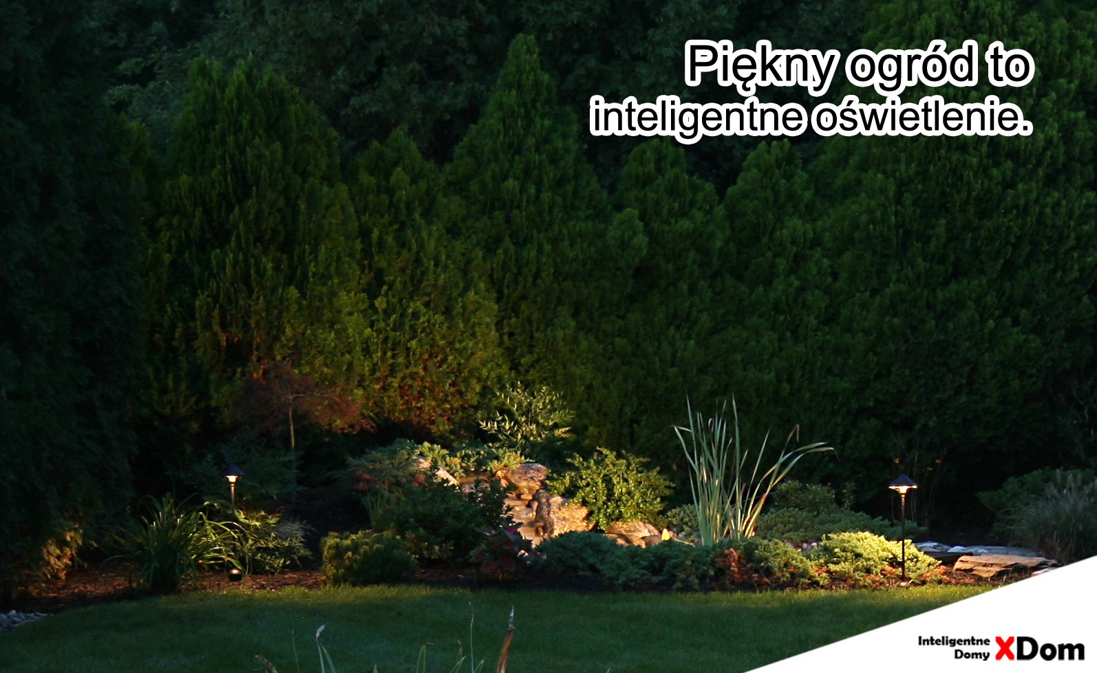 inteligentne oświetlenie w ogrodzie.